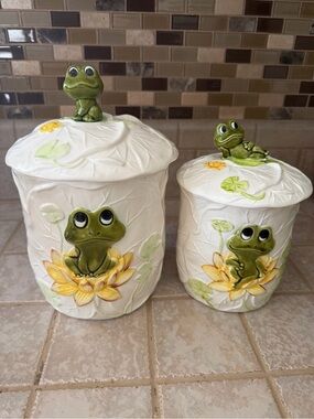 vintage 1978 sears roebuck neil the frog canisters (2)